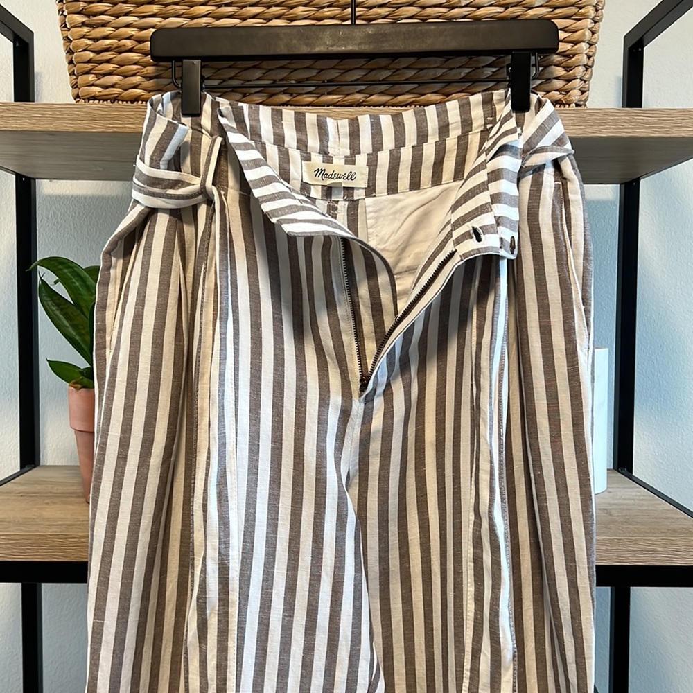 Madewell High-Rise Paper Bag Linen Blend Pant, 12 - Picture 9 of 13